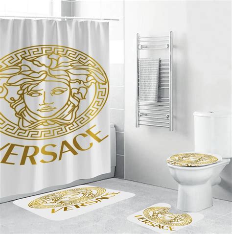 versace bathroom accessories|versace shower curtain set.